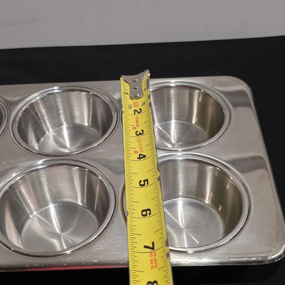 Vintage Revere Ware Stainless Steel 6 Cup Muffin Pan, Cupcake Tin #2516